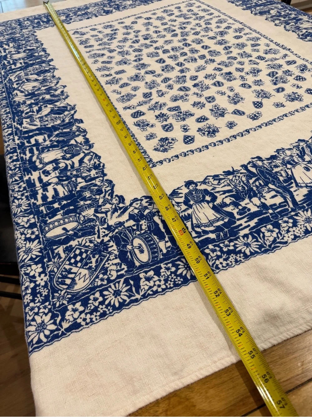 Blue & White Vintage Tablecloth